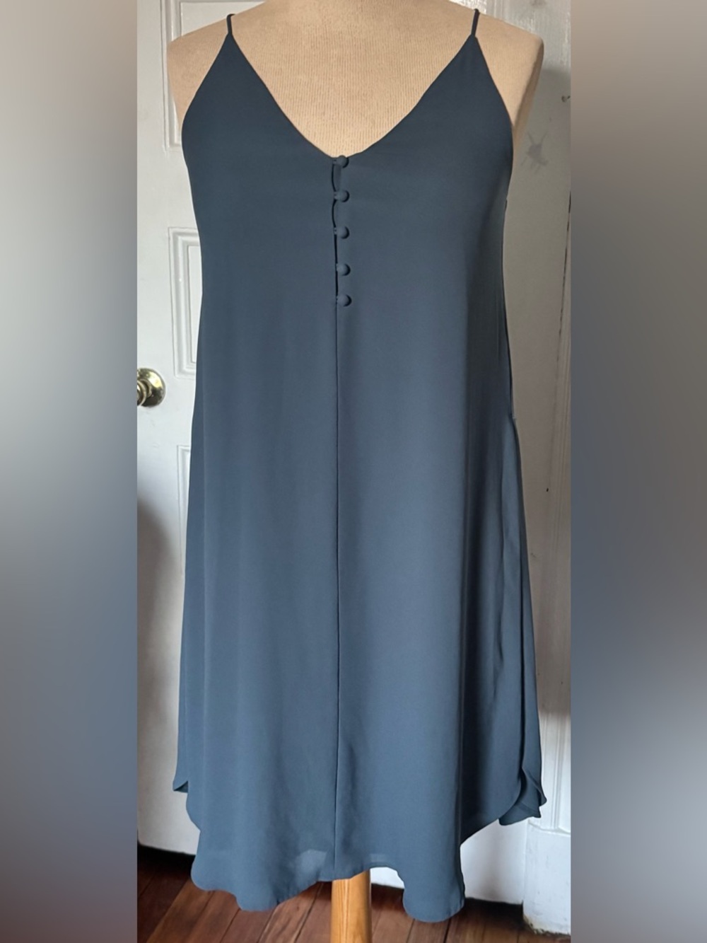 LOFT Navy Maxi Skirt with Side Buttons